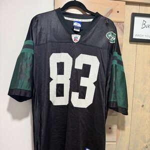 Vintage NFL New York Jets #83 Black Green Santana Moss Reebok Jersey Men XL